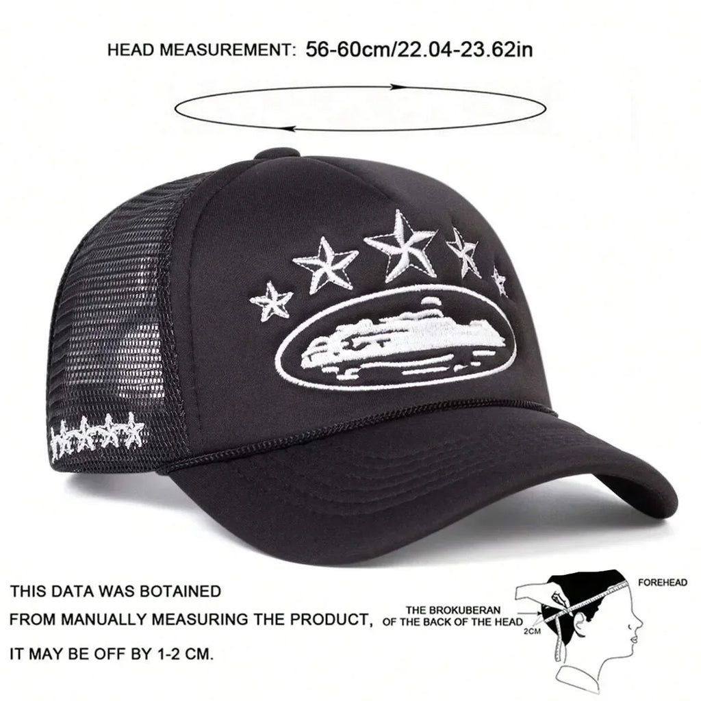YKRON Embroidered Five Star Trucker Hat