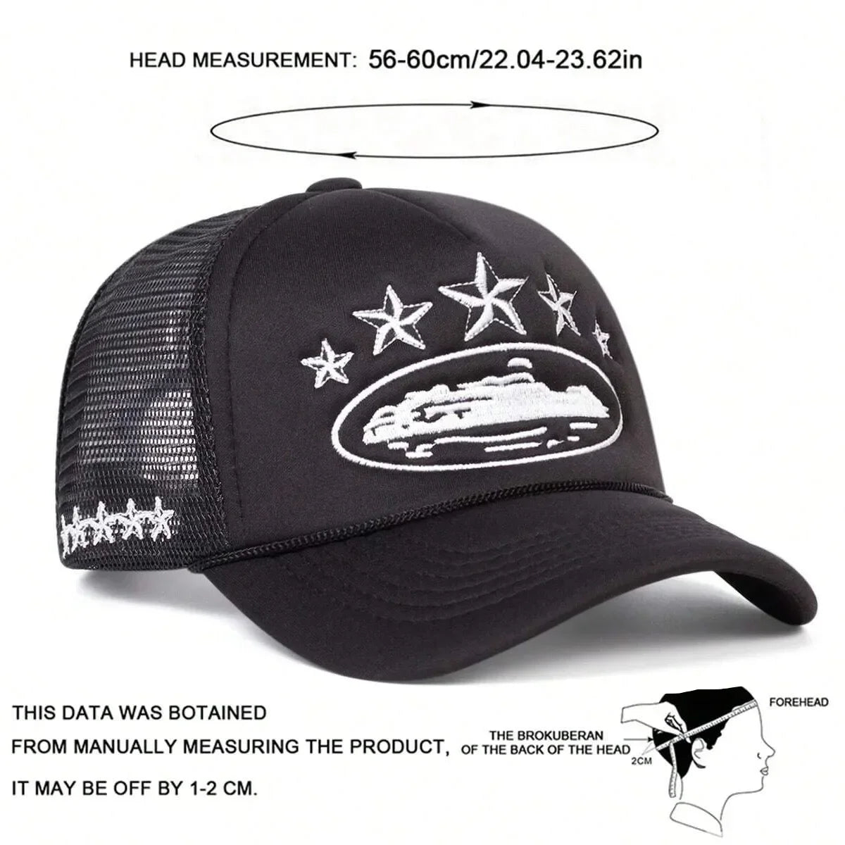 YKRON Embroidered Five Star Trucker Hat