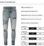 YKRON Retro Light Blue Y2K Hip Hop Jeans