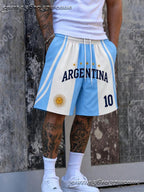 YKRON Argentina Stripe Beach Shorts