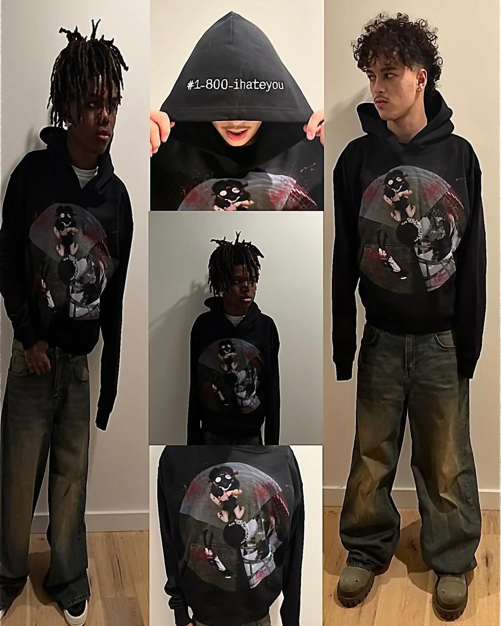 YKRON Harajuku Gothic Oversized Hoodie