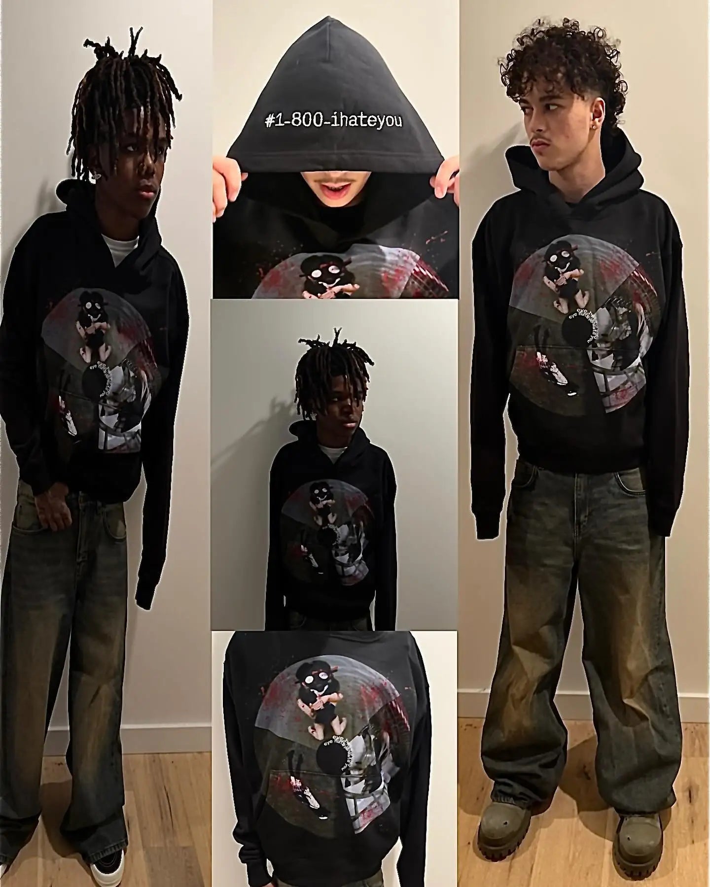 YKRON Harajuku Gothic Oversized Hoodie