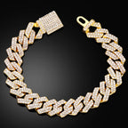 YKRON Iced Prong Cuban Chain Bracelet