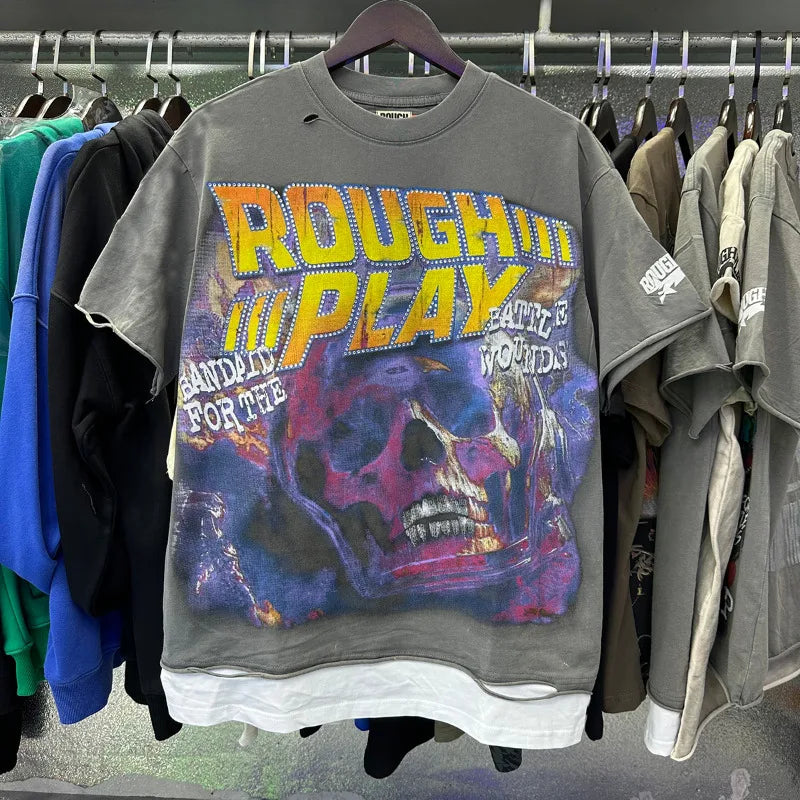 YKRON Rough Play Diamond Short Sleeve Oversized Tee