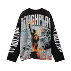 YKRON Rough Play Diamond Long Sleeve Oversized Tee