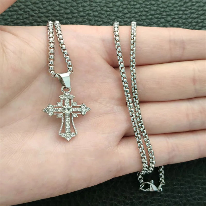 YKRON Retro Gothic Cross Hip Hop Necklace