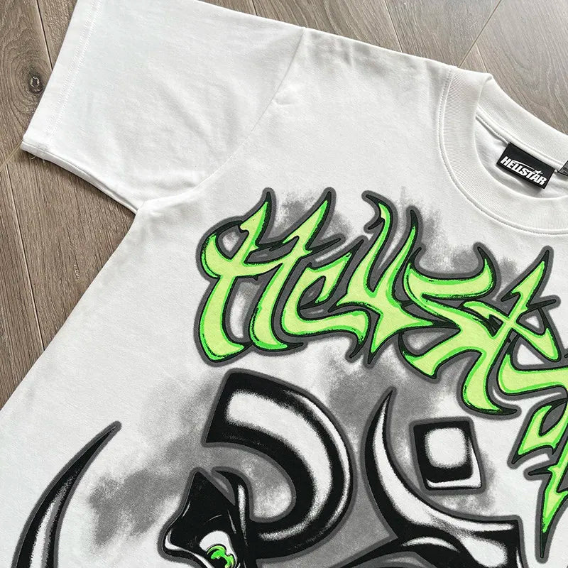 YKRON Hellstar Graffiti Print Short Sleeve Tee