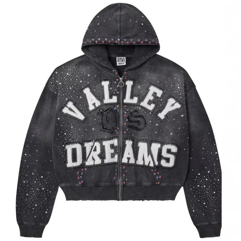 YKRON Valley Dreams Dark Style Oversized Hoodie