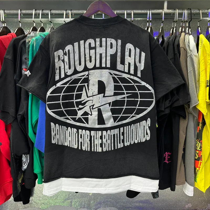 YKRON Rough Play Diamond Short Sleeve Oversized Tee