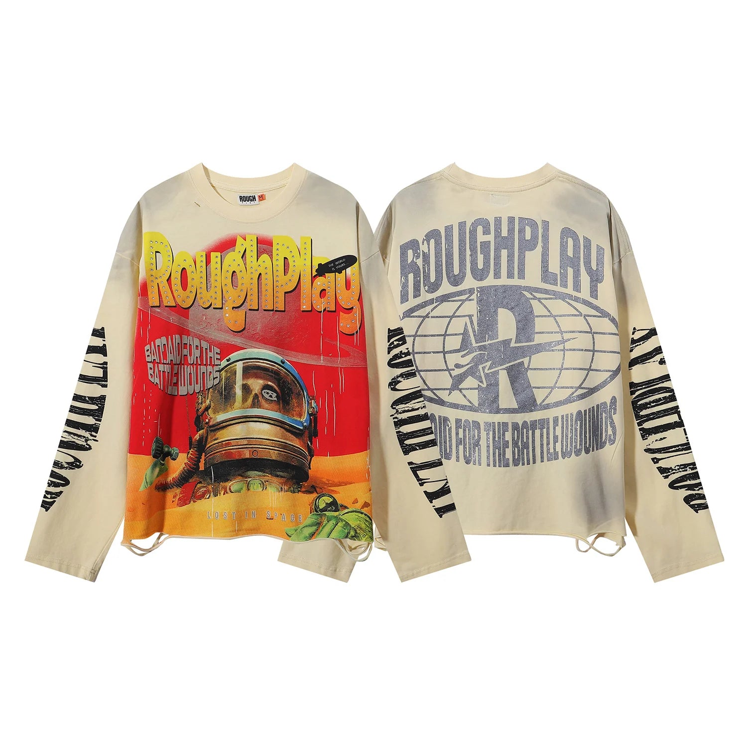 YKRON Rough Play Diamond Long Sleeve Oversized Tee
