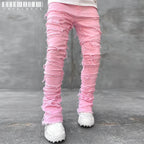 YKRON Ripped Stacked Slim Fit Jeans