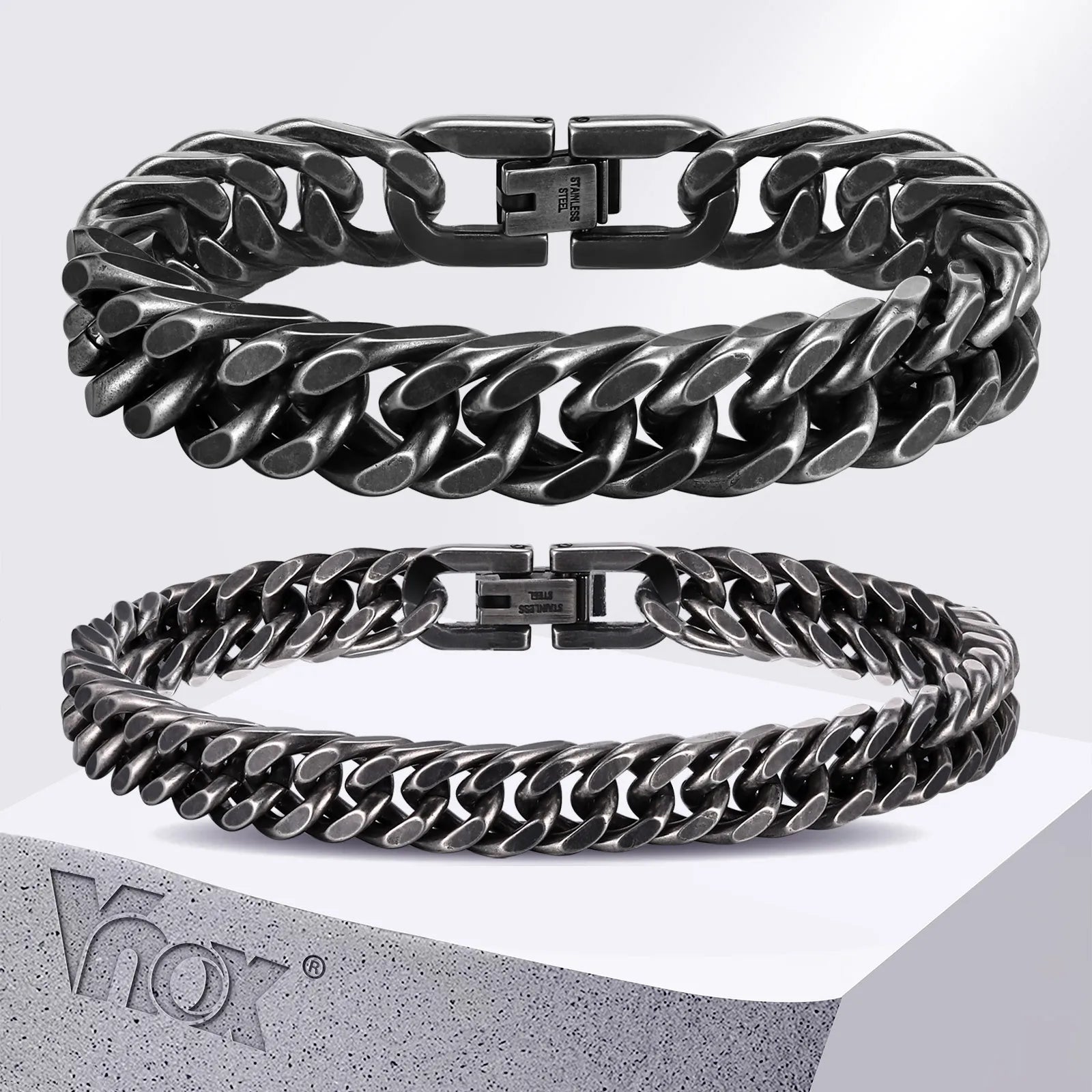 YKRON Heavy Cuban Stainless Steel Bracelet