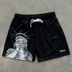 YKRON Statue of Liberty Print Casual Shorts