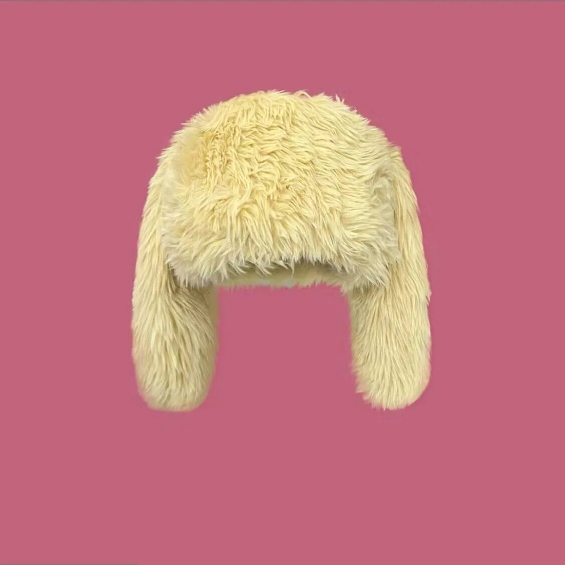 YKRON Y2K Rabbit Ears Plush Beanie