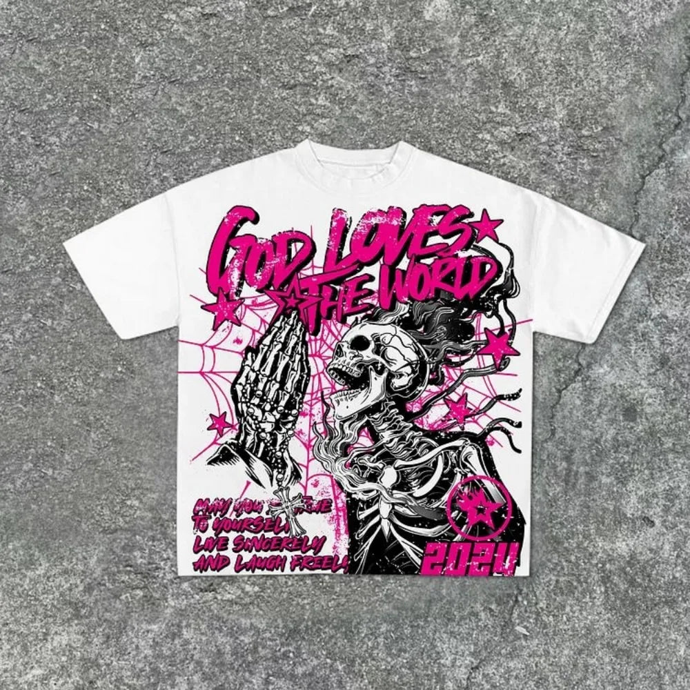 YKRON Skull Print Streetwear Tee