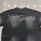 YKRON Majestik Rhinestone Print Hip Hop Tee
