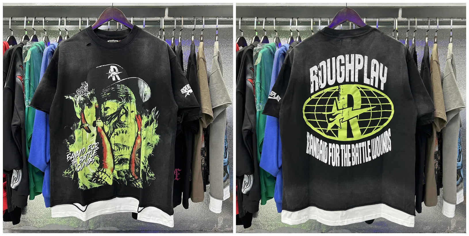 YKRON Rough Play Diamond Short Sleeve Oversized Tee