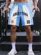 YKRON Argentina Stripe Beach Shorts
