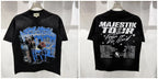 YKRON Majestik Rhinestone Print Hip Hop Tee