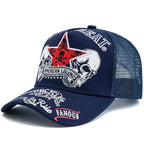 YKRON Punk Skull Crossbones Trucker Cap