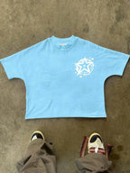 YKRON 3D Letter Print Casual Summer Tee