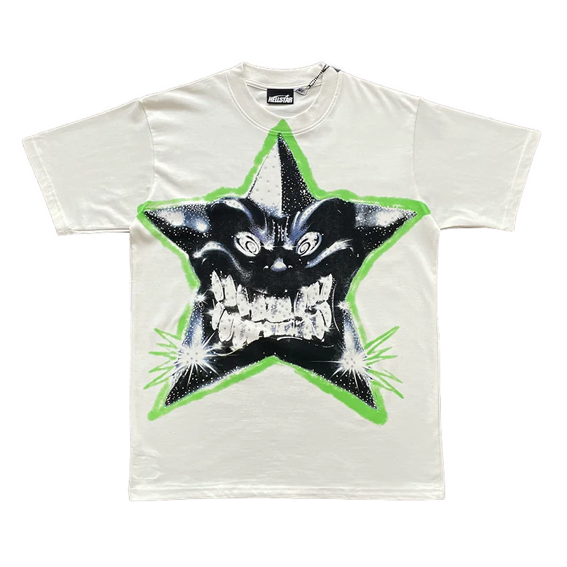 YKRON Hellstar Smiling Star Rhinestone Tee