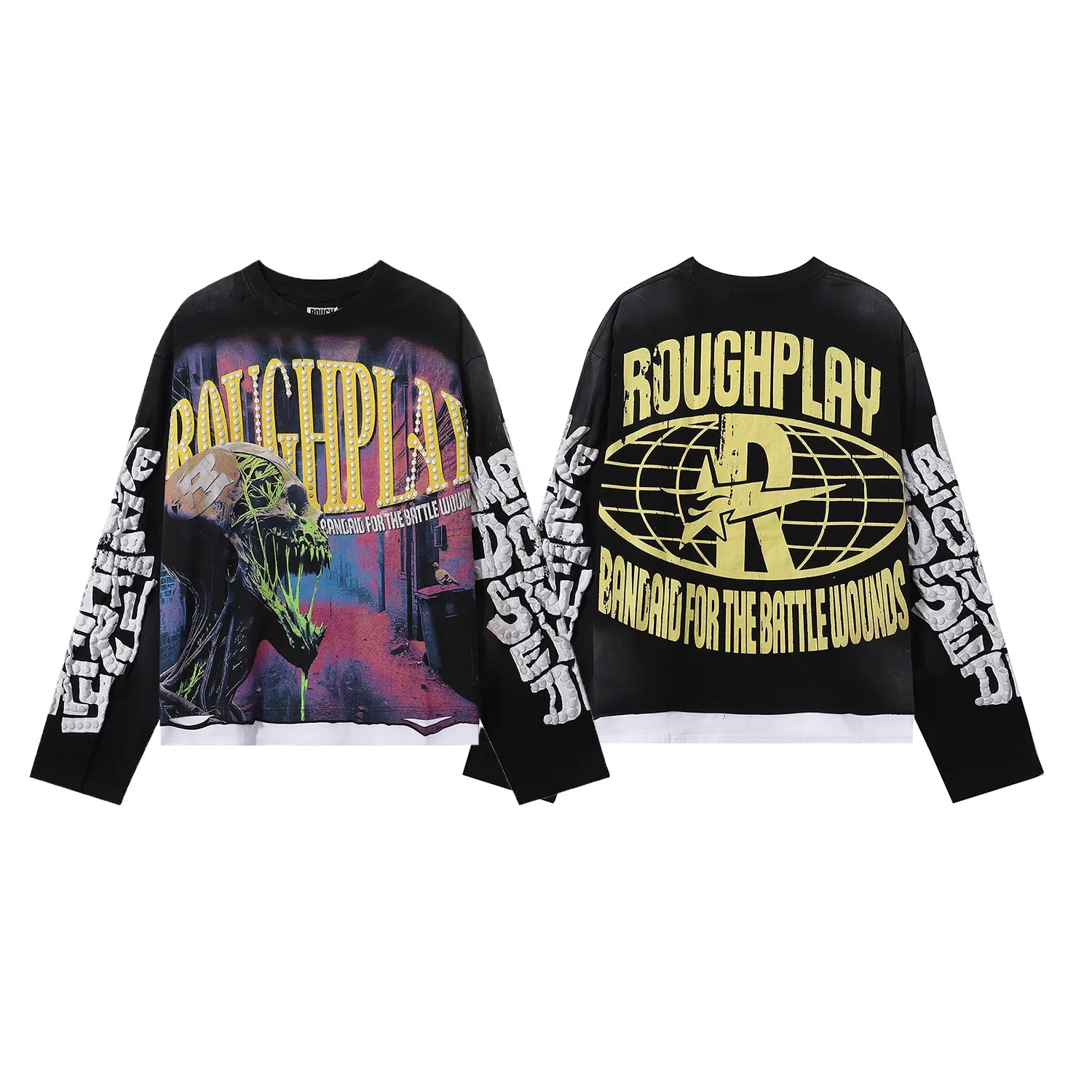 YKRON Rough Play Diamond Long Sleeve Oversized Tee