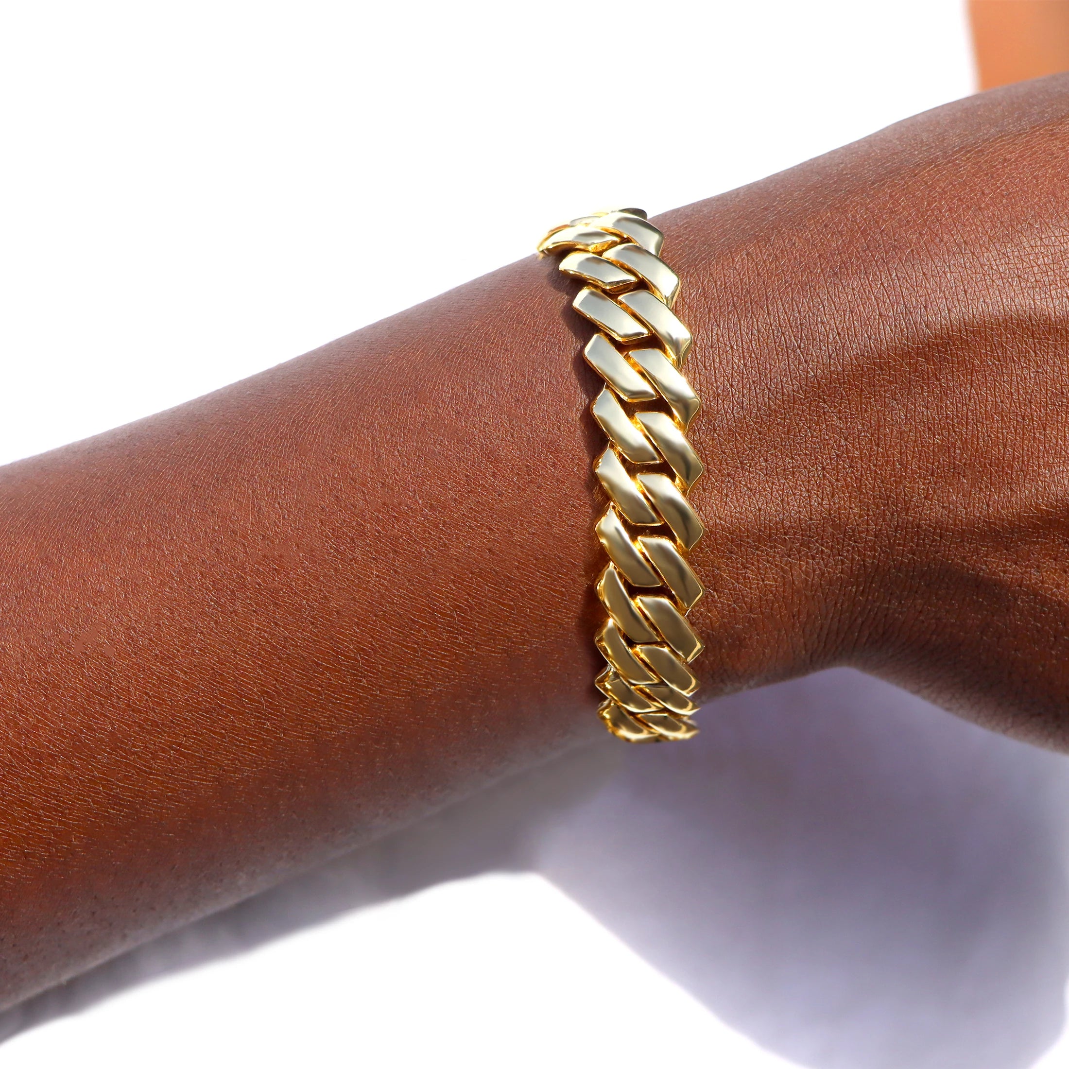 YKRON Iced Prong Cuban Chain Bracelet