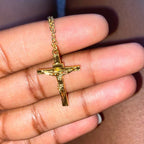 YKRON Jesus Cross Stainless Steel Choker Necklace