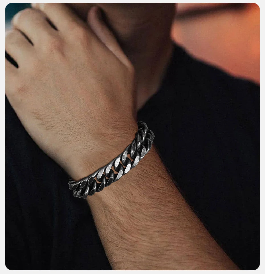 YKRON Heavy Cuban Stainless Steel Bracelet