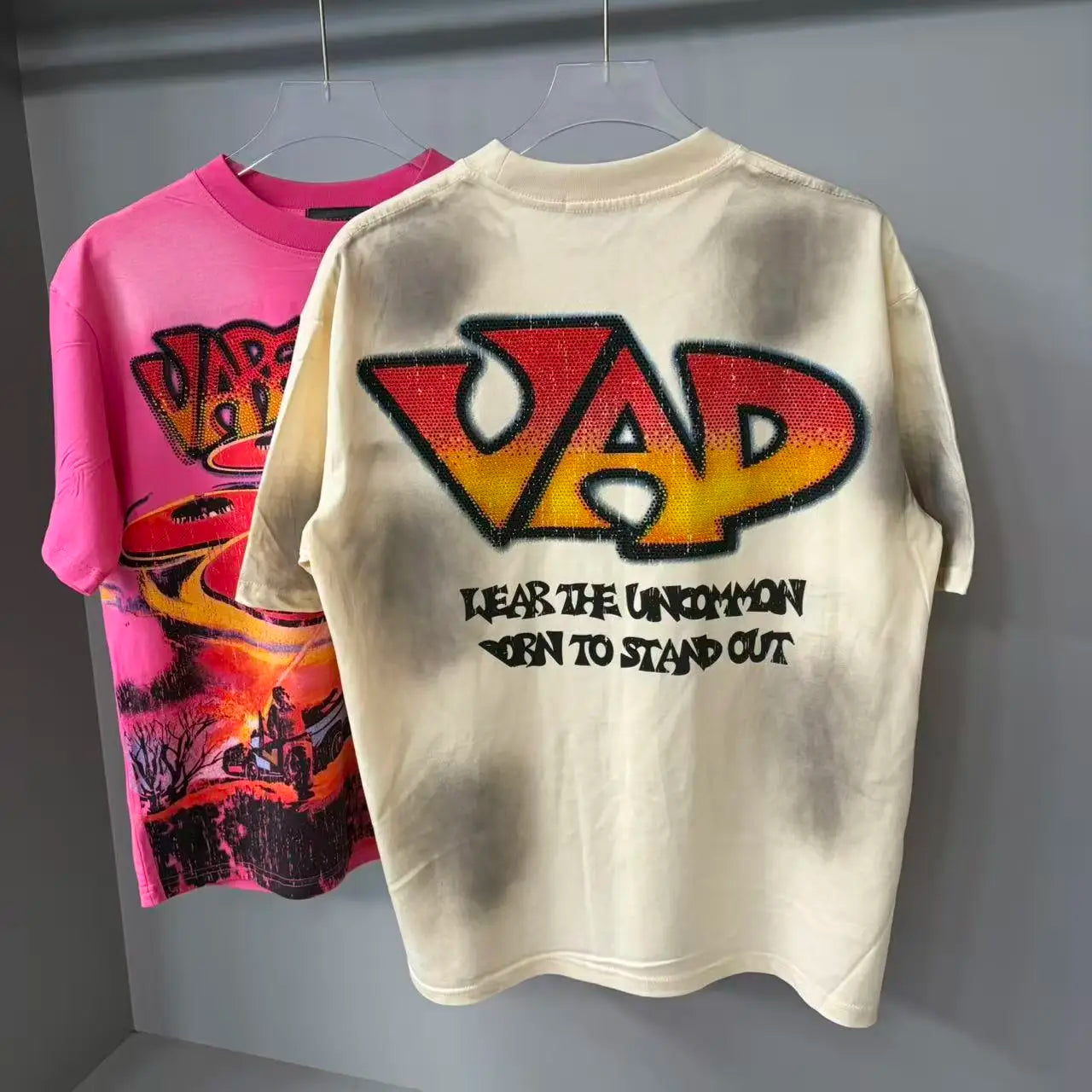 YKRON Rhinestone Diamond Baggy Streetwear Tee