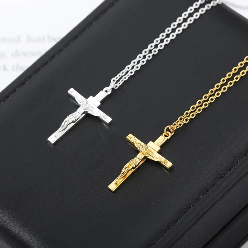 YKRON Jesus Cross Stainless Steel Choker Necklace