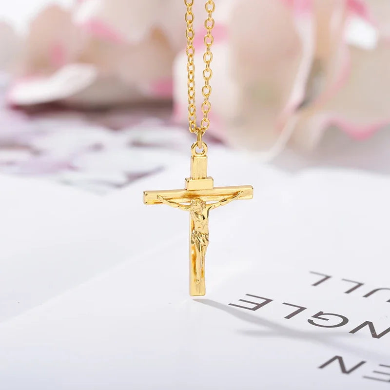 YKRON Jesus Cross Stainless Steel Choker Necklace