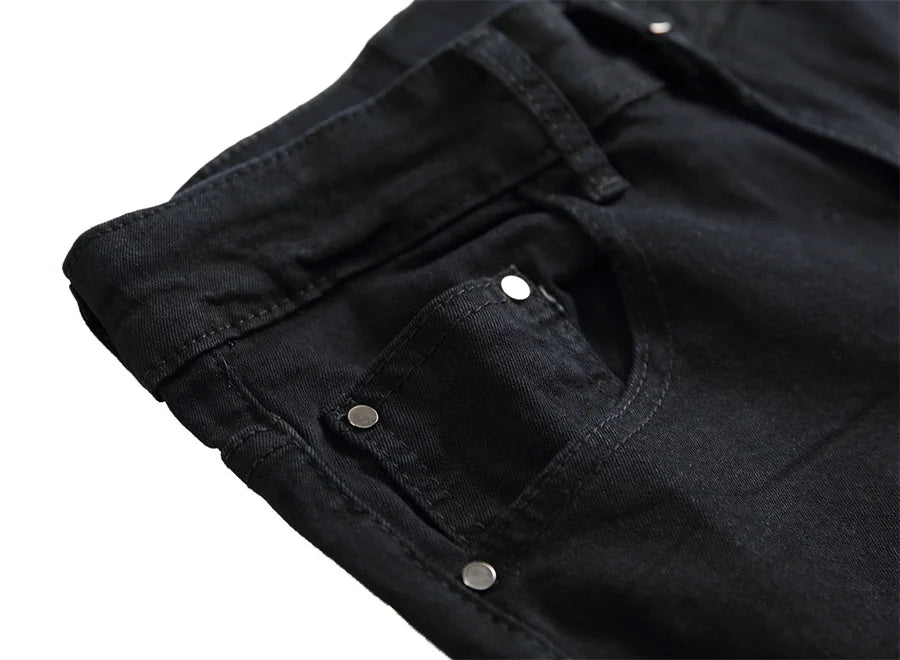 YKRON Y2K Distressed Red Hip Hop Jeans