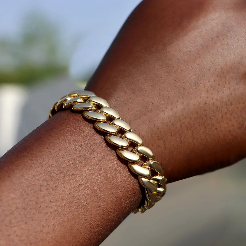 YKRON Iced Prong Cuban Chain Bracelet