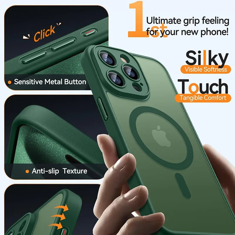YKRON Frosted Matte Magnetic Phone Case