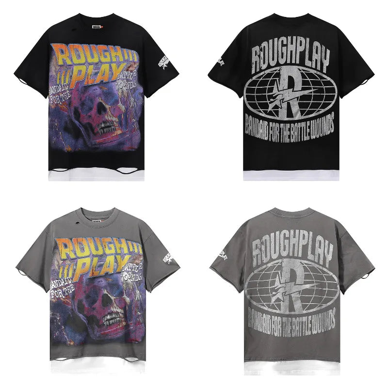 YKRON Rough Play Diamond Short Sleeve Oversized Tee