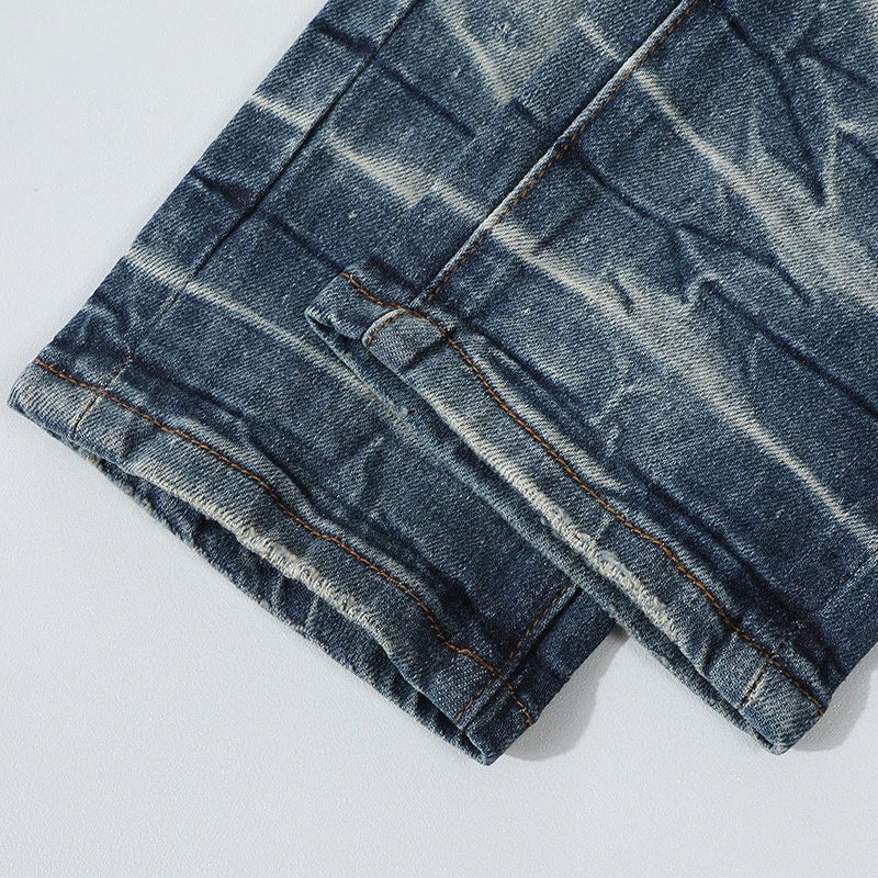 YKRON Retro Light Blue Y2K Hip Hop Jeans