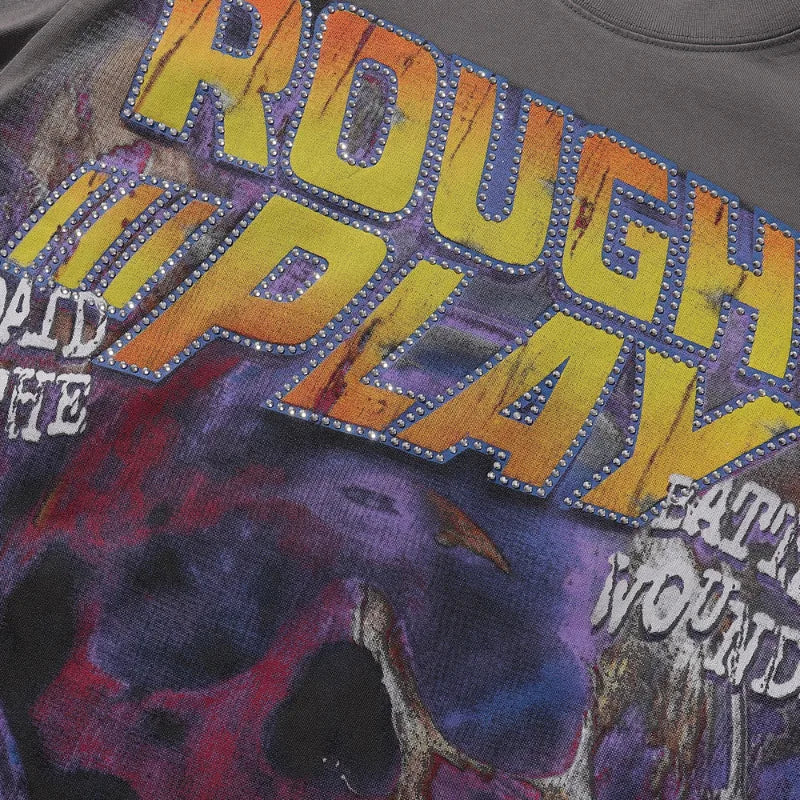 YKRON Rough Play Diamond Short Sleeve Oversized Tee