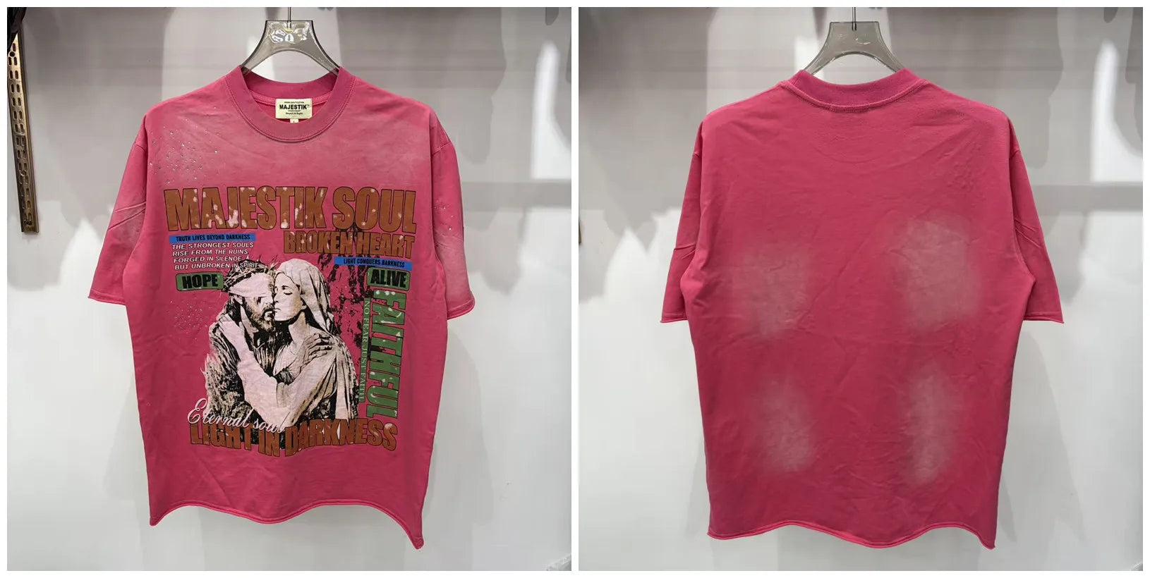 YKRON Majestik Rhinestone Print Hip Hop Tee