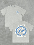 YKRON Anti Social Club Double Print Cotton Tee