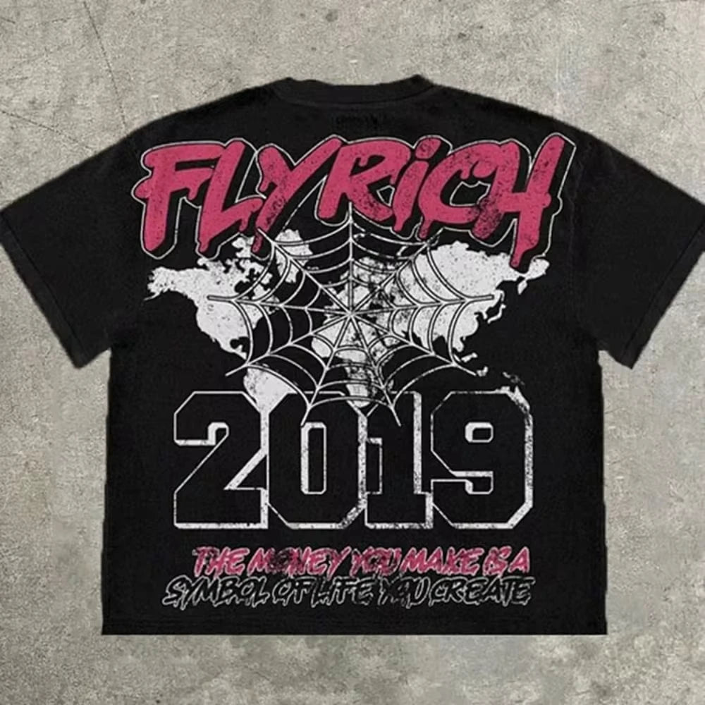 YKRON FlyRich Vintage Y2K Oversized Tee