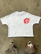 YKRON 3D Letter Print Casual Summer Tee