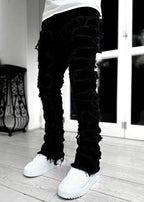 YKRON Ripped Stacked Slim Fit Jeans
