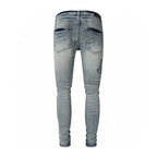 YKRON Retro Light Blue Y2K Hip Hop Jeans