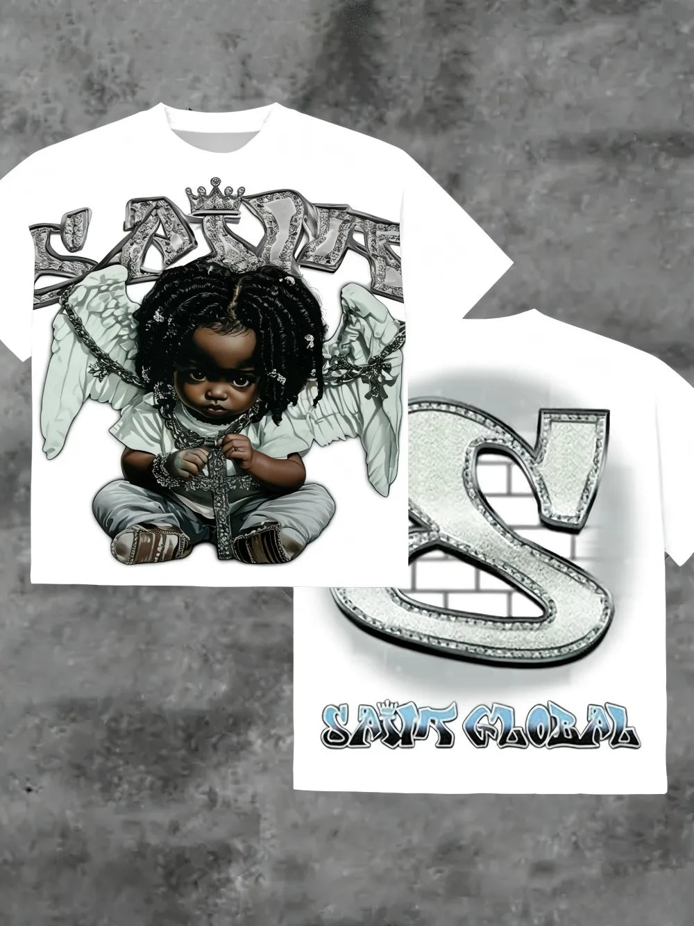 YKRON Angel Print Breathable Street Tee