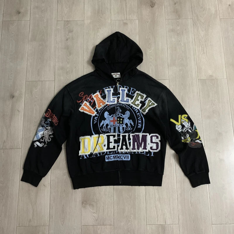 YKRON Vale Washed Ripped Knit Crewneck Sweater