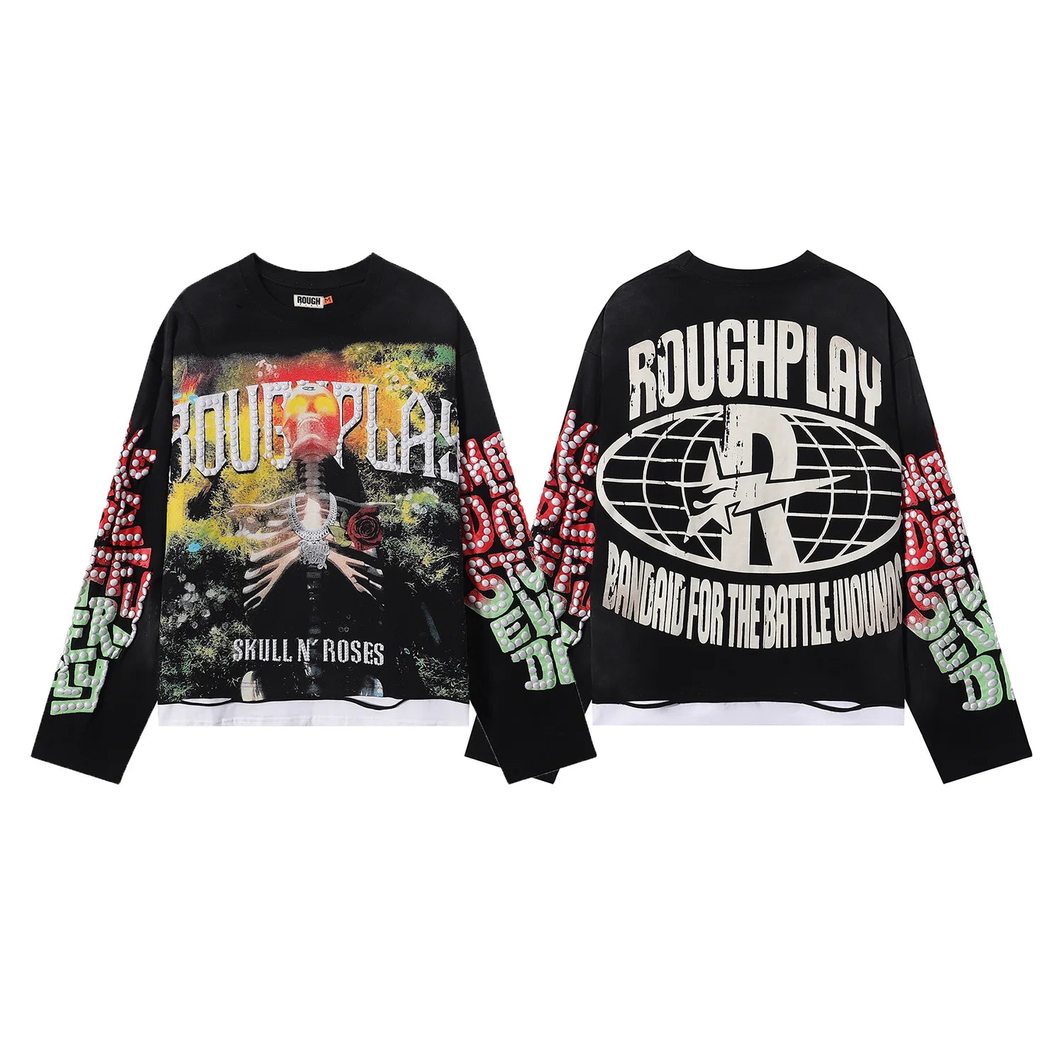 YKRON Rough Play Diamond Long Sleeve Oversized Tee