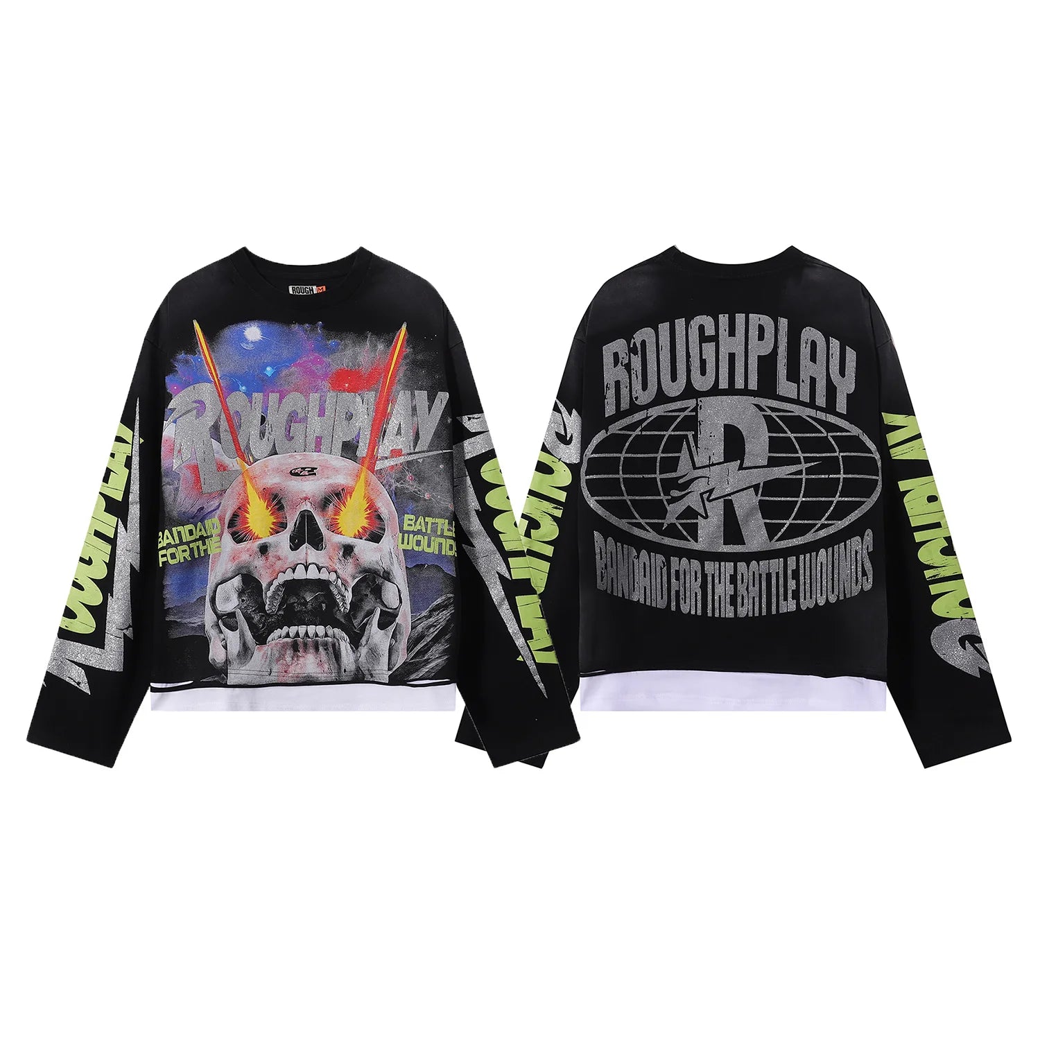 YKRON Rough Play Diamond Long Sleeve Oversized Tee