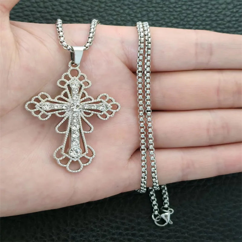 YKRON Retro Gothic Cross Hip Hop Necklace